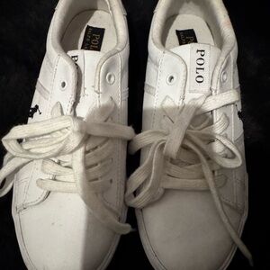 Ralph Lauren White Canvas Sneakers